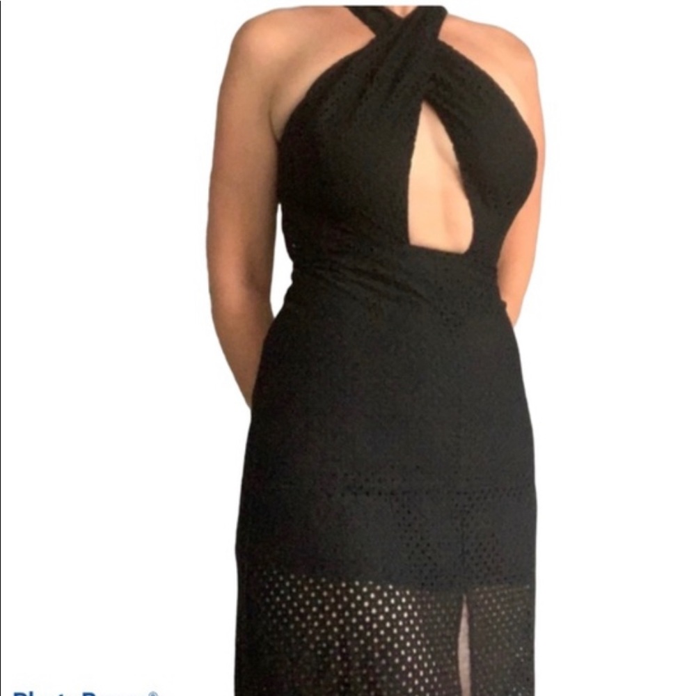 Line & Dot Black Maxi Dress